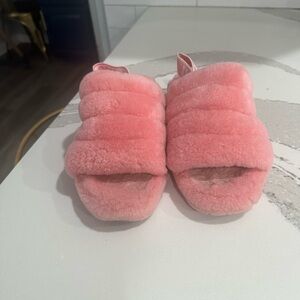 UGG Pink Fluffy Slippers